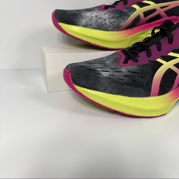 ASICS NOVABLAST 2 WOMENS RUNNING SHOES SIZE 9 BLACK YELLOW PURPLE PINK USED - Picture 5 of 10